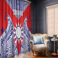 Taiwan Window Curtain Austronesian Tribal Tattoo Red LT05 - Polynesian Pride