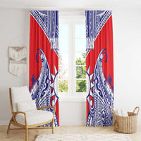 Taiwan Window Curtain Austronesian Tribal Tattoo Red LT05 - Polynesian Pride