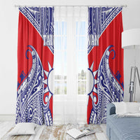 Taiwan Window Curtain Austronesian Tribal Tattoo Red LT05 - Polynesian Pride