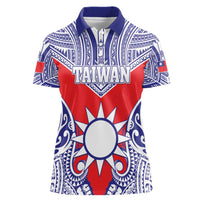 Personalised Taiwan Women Polo Shirt Austronesian Tribal Tattoo Red LT05 Female Red - Polynesian Pride