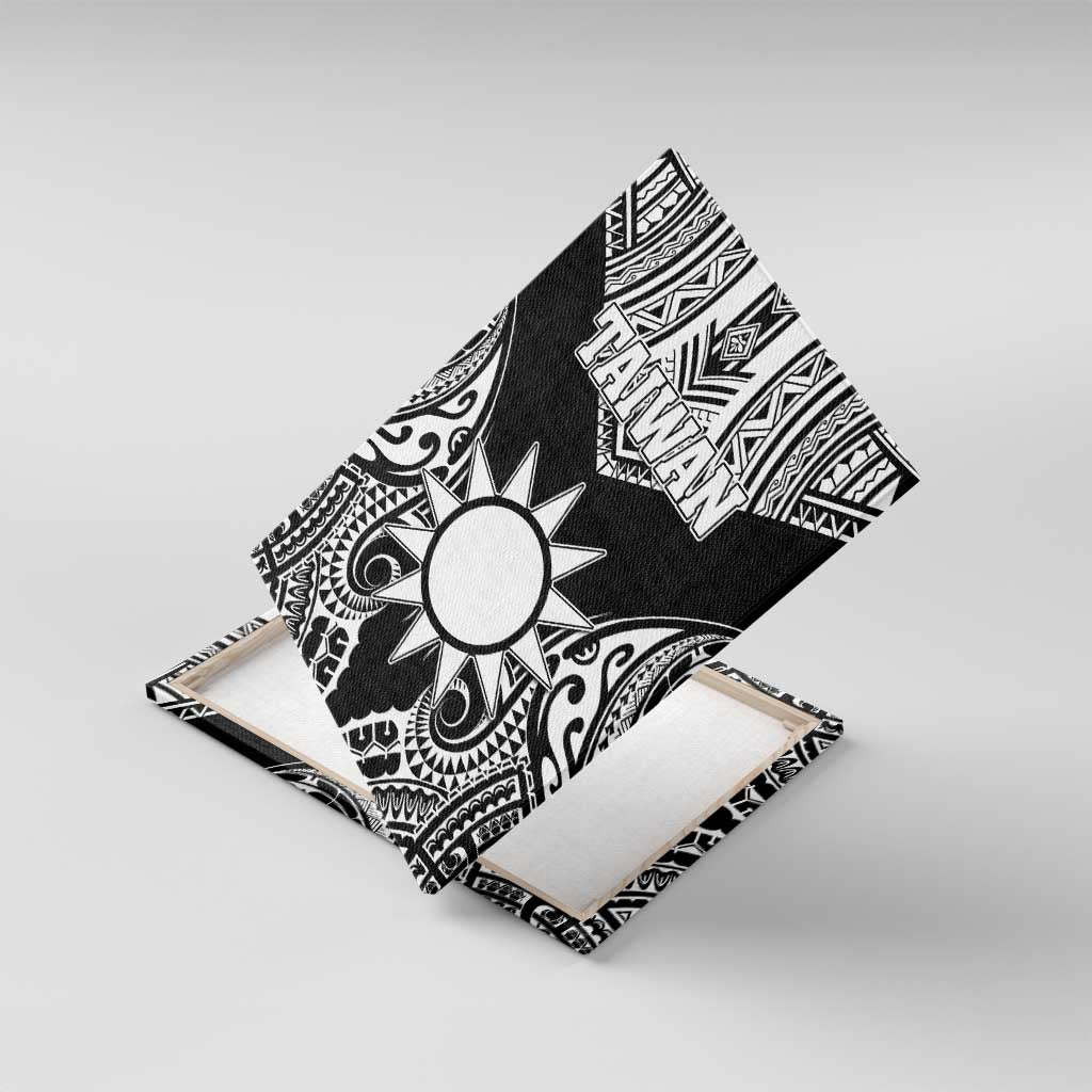 Taiwan Canvas Wall Art Austronesian Tribal Tattoo Black LT05 With Frame Black - Polynesian Pride