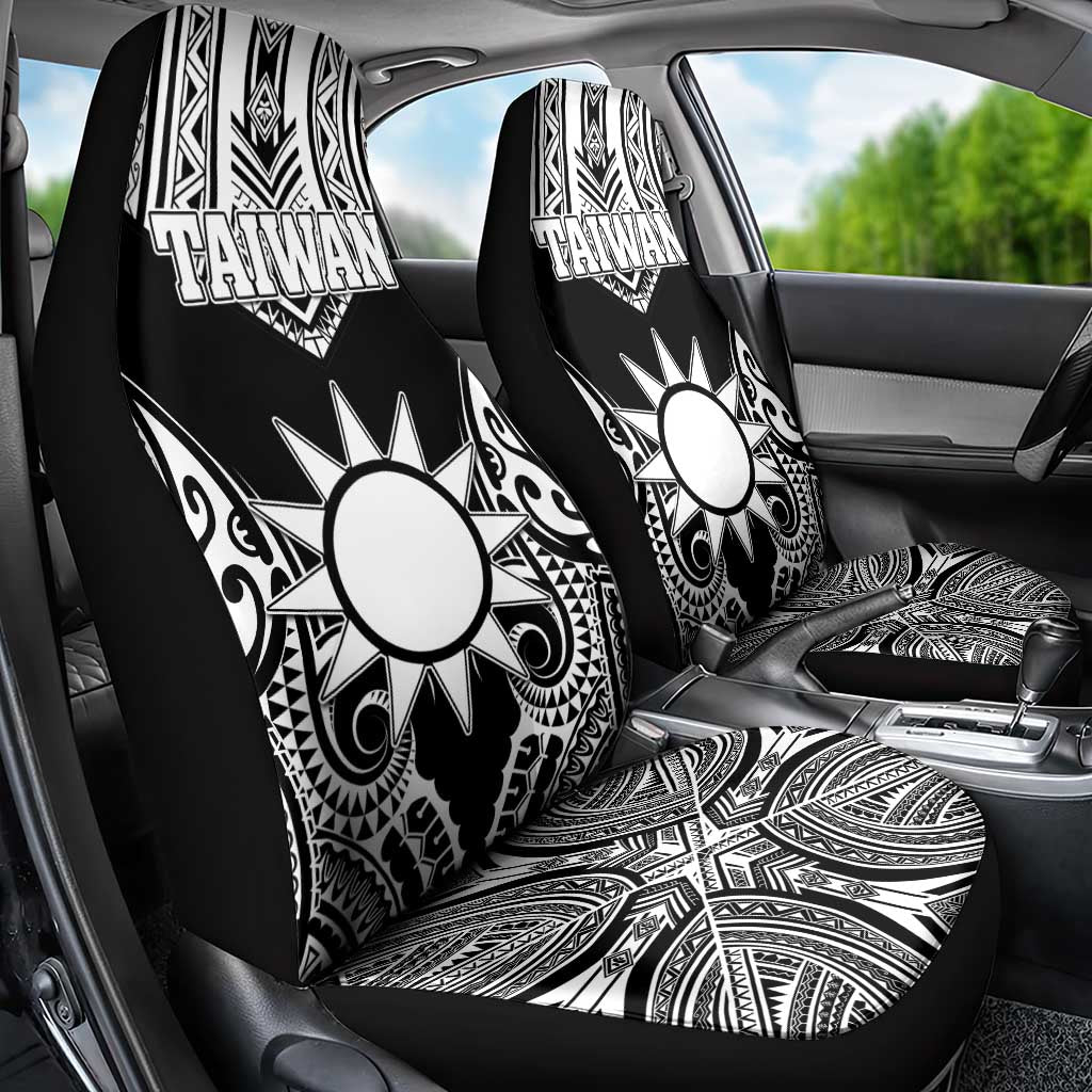 Taiwan Car Seat Cover Austronesian Tribal Tattoo Black LT05 - Polynesian Pride