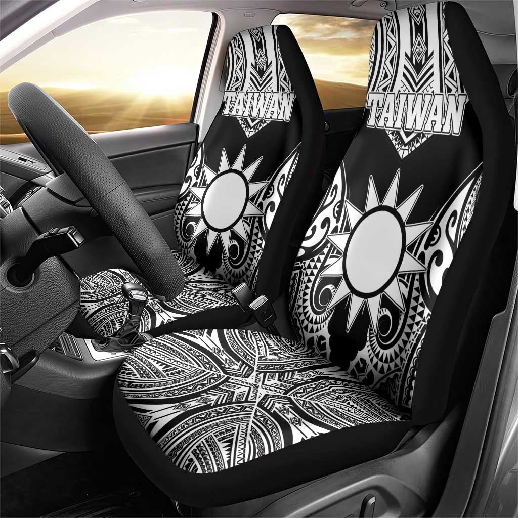 Taiwan Car Seat Cover Austronesian Tribal Tattoo Black LT05 - Polynesian Pride