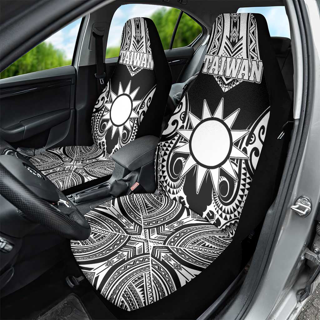 Taiwan Car Seat Cover Austronesian Tribal Tattoo Black LT05 - Polynesian Pride