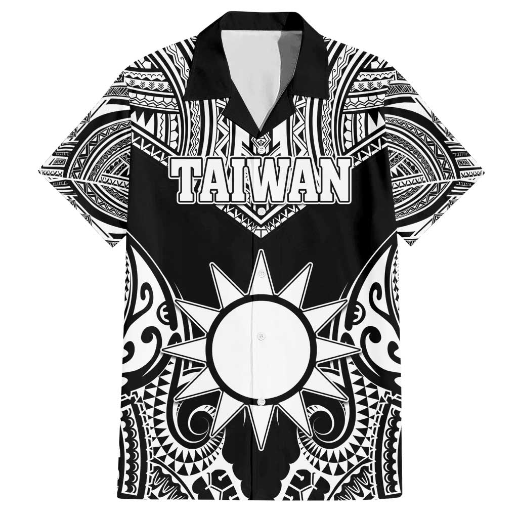 Personalised Taiwan Hawaiian Shirt Austronesian Tribal Tattoo Black LT05 Black - Polynesian Pride