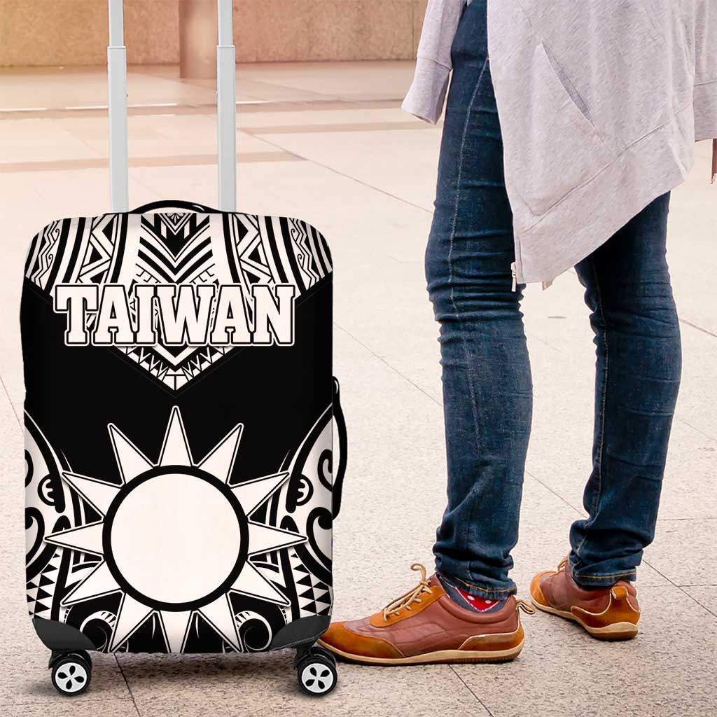 Taiwan Luggage Cover Austronesian Tribal Tattoo Black LT05 Black - Polynesian Pride