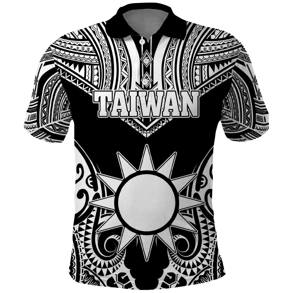 Personalised Taiwan Polo Shirt Austronesian Tribal Tattoo Black LT05 Black - Polynesian Pride