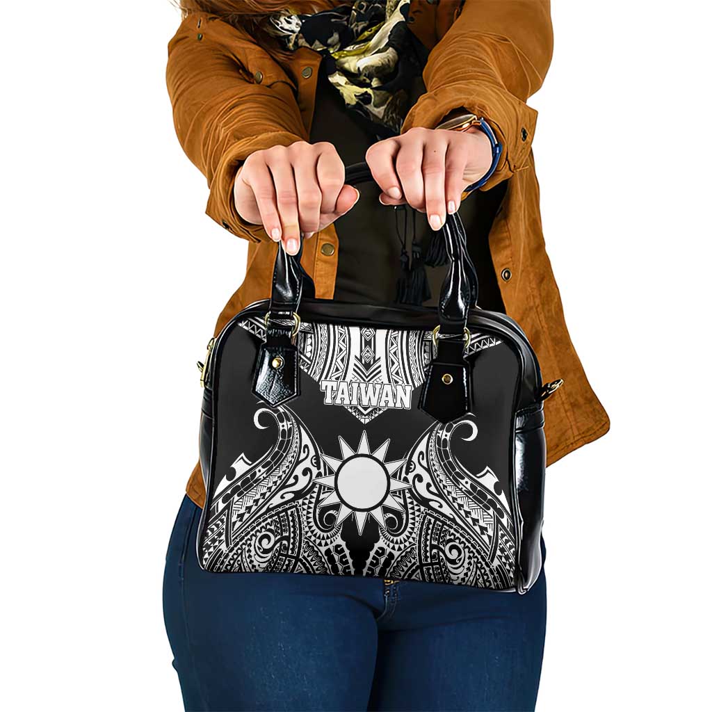 Taiwan Shoulder Handbag Austronesian Tribal Tattoo Black LT05 One Size Black - Polynesian Pride
