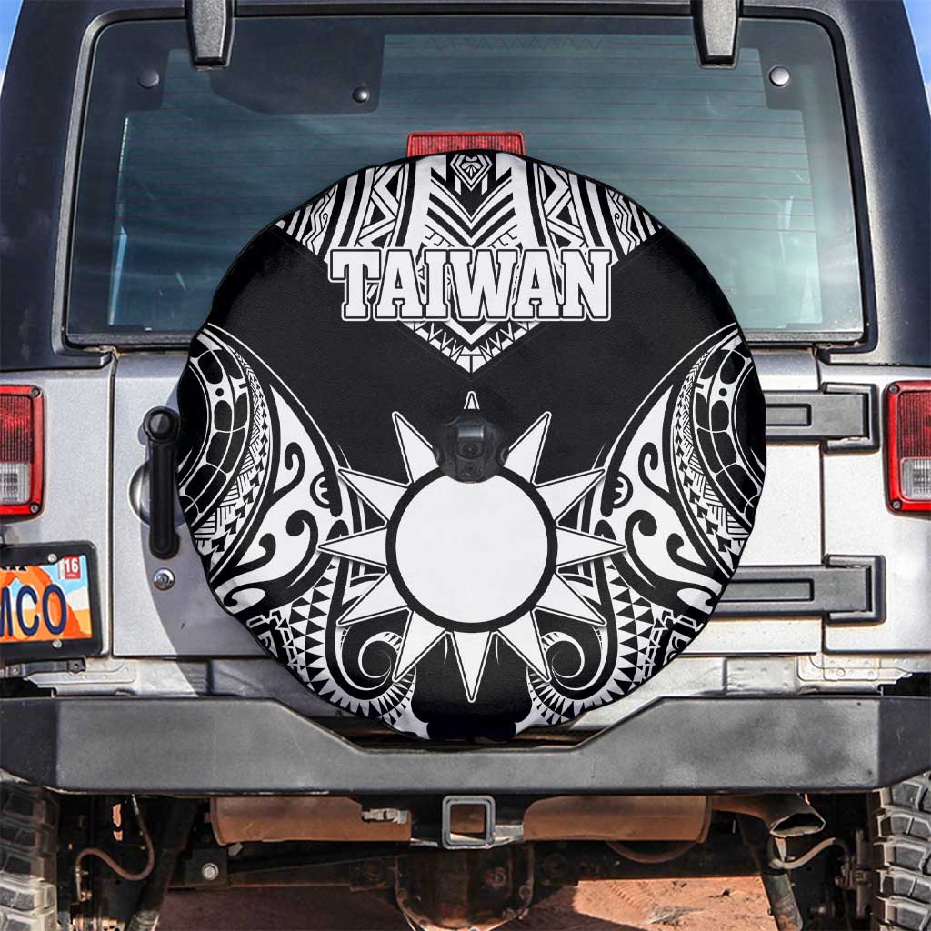 Taiwan Spare Tire Cover Austronesian Tribal Tattoo Black LT05 Black - Polynesian Pride