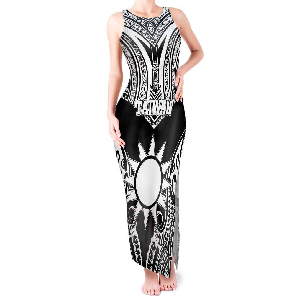 Personalised Taiwan Tank Maxi Dress Austronesian Tribal Tattoo Black LT05 Women Black - Polynesian Pride