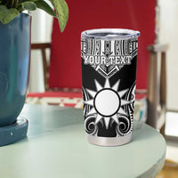 Personalised Taiwan Tumbler Cup Austronesian Tribal Tattoo Black LT05 - Polynesian Pride