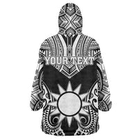 Personalised Taiwan Wearable Blanket Hoodie Austronesian Tribal Tattoo Black LT05 - Polynesian Pride
