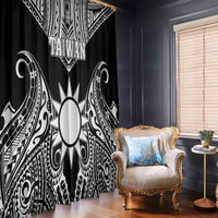 Taiwan Window Curtain Austronesian Tribal Tattoo Black LT05 - Polynesian Pride
