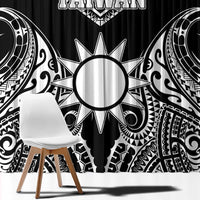 Taiwan Window Curtain Austronesian Tribal Tattoo Black LT05 - Polynesian Pride