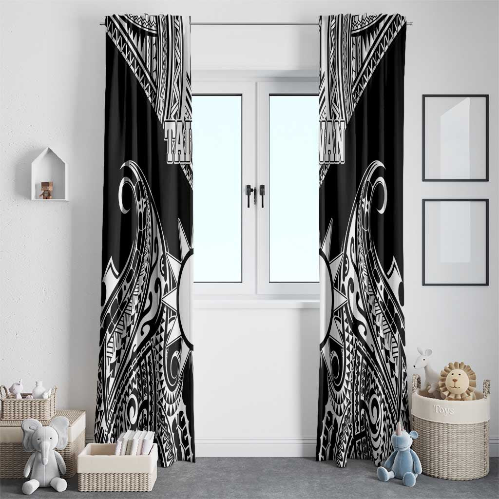 Taiwan Window Curtain Austronesian Tribal Tattoo Black LT05 - Polynesian Pride