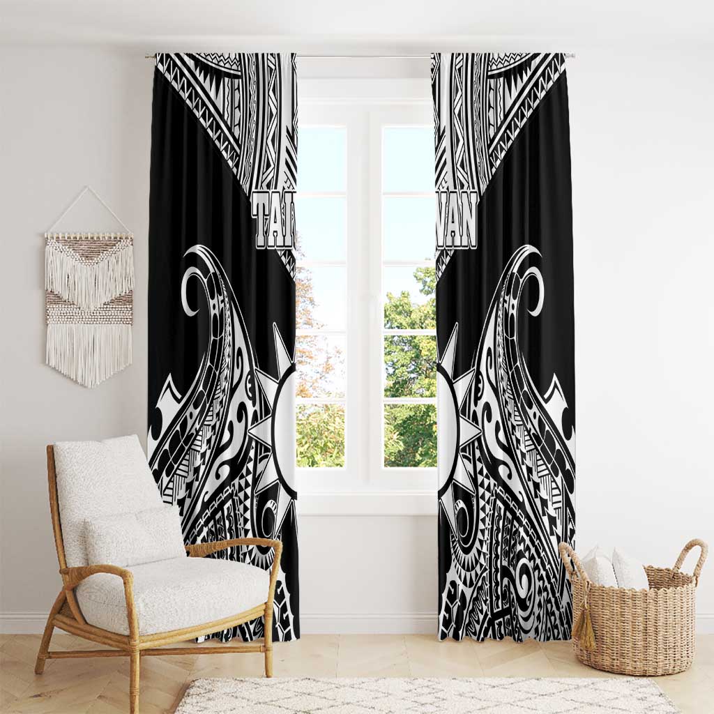 Taiwan Window Curtain Austronesian Tribal Tattoo Black LT05 - Polynesian Pride