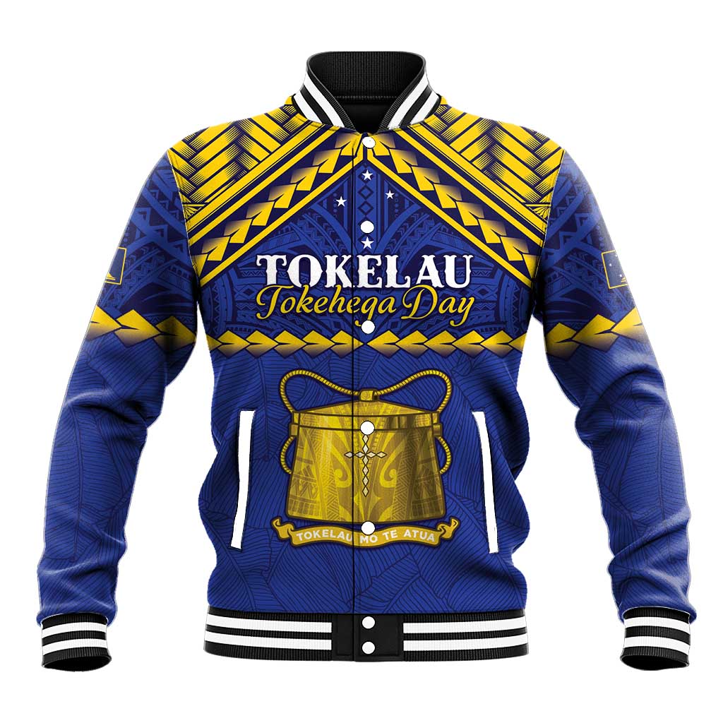 Personalised Tokelau Happy Tokehega Day Baseball Jacket Polynesian Tribal Tattoo