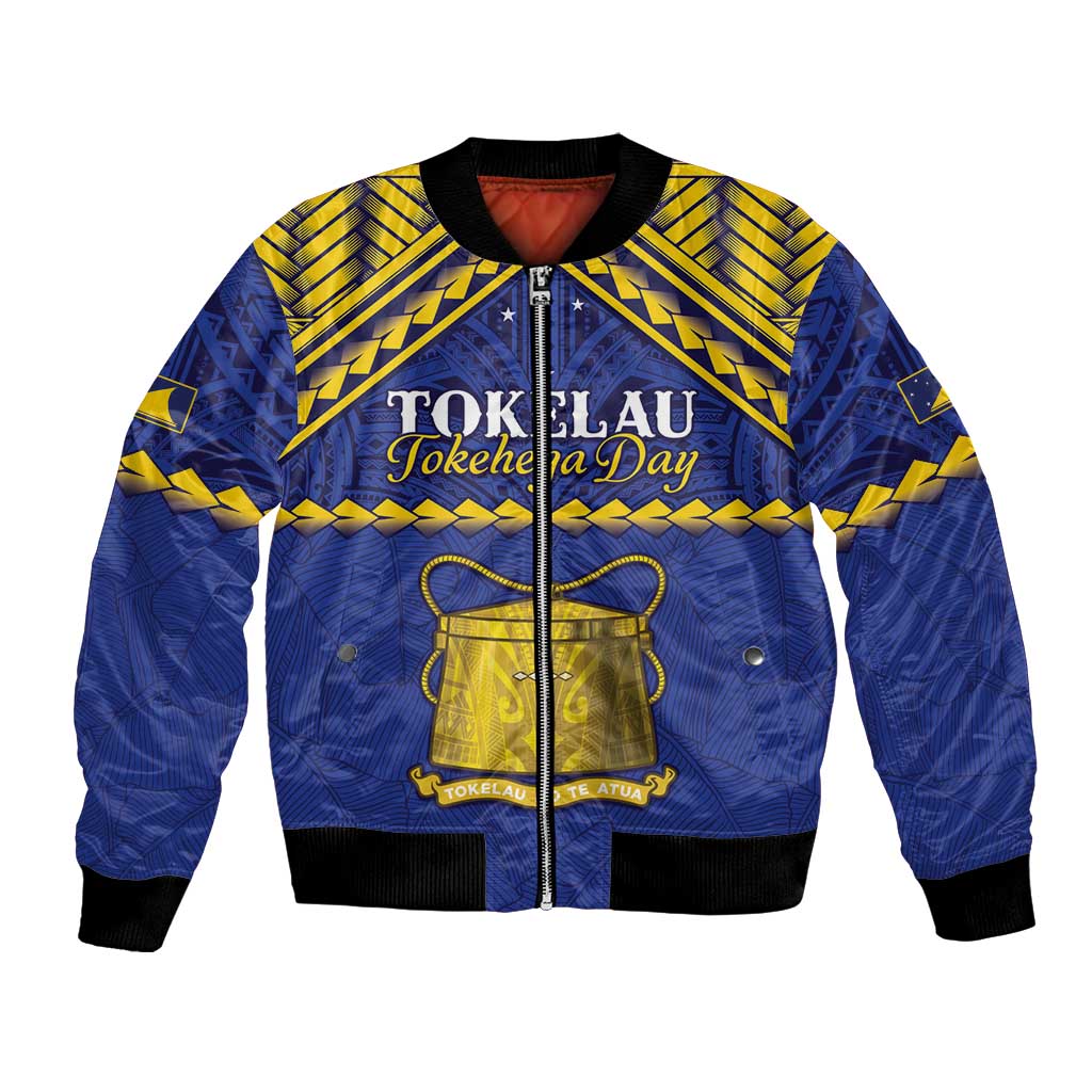 Personalised Tokelau Happy Tokehega Day Bomber Jacket Polynesian Tribal Tattoo