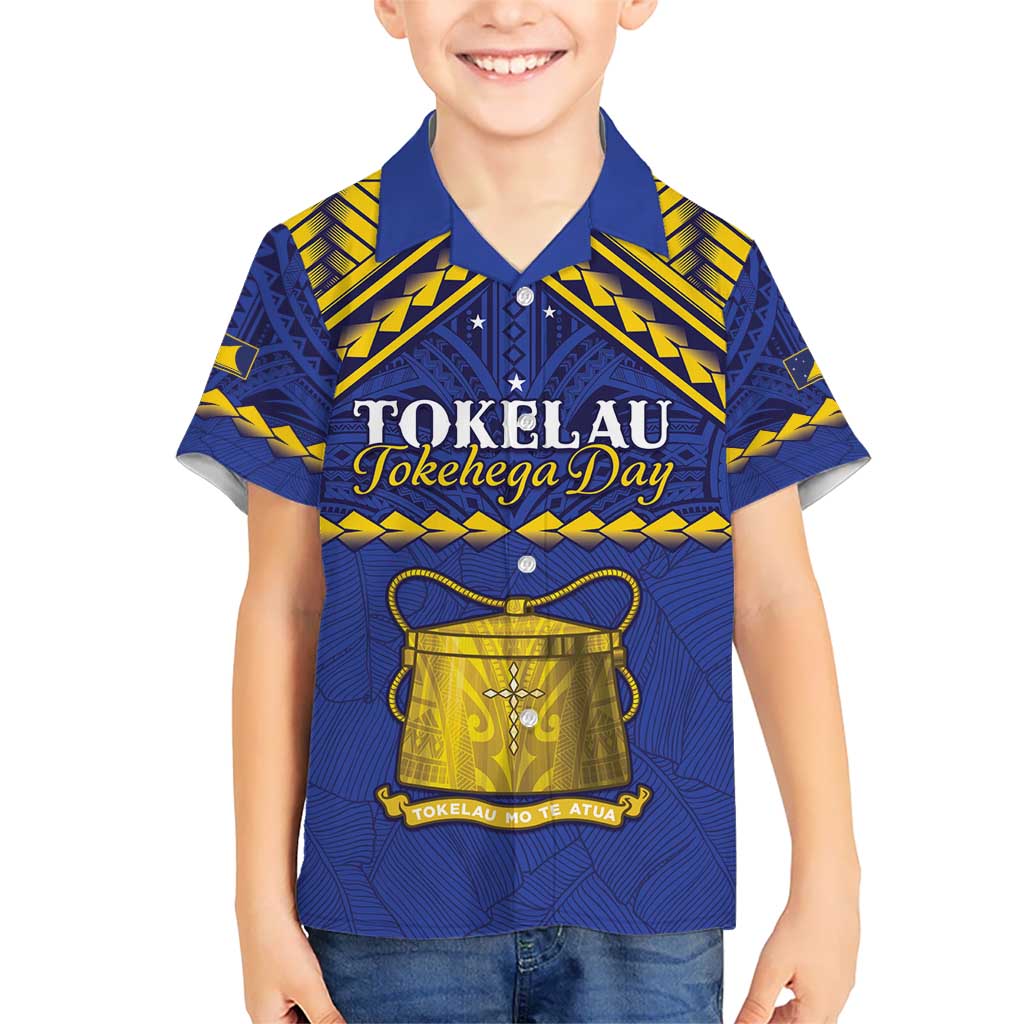 Personalised Tokelau Happy Tokehega Day Kid Hawaiian Shirt Polynesian Tribal Tattoo