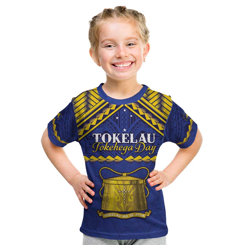 Personalised Tokelau Happy Tokehega Day Kid T Shirt Polynesian Tribal Tattoo