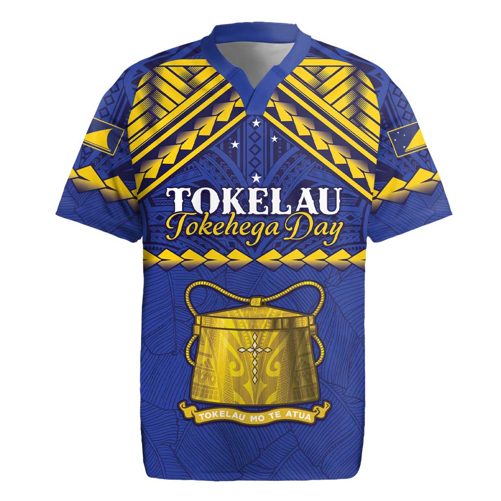 Personalised Tokelau Happy Tokehega Day Rugby Jersey Polynesian Tribal Tattoo