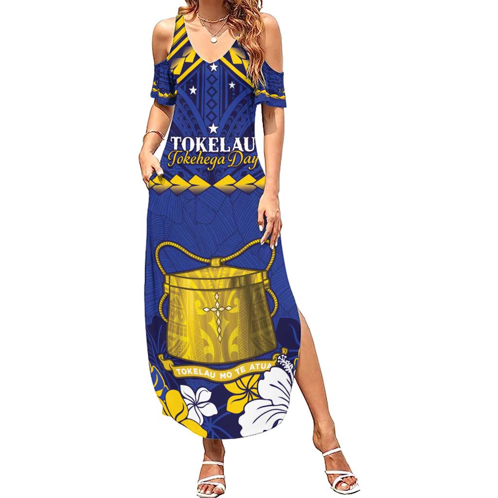 Personalised Tokelau Happy Tokehega Day Summer Maxi Dress Polynesian Tribal Tattoo