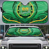 Cook Islands Constitution Day Auto Sun Shade 60th Anniversary LT05 Green - Polynesian Pride