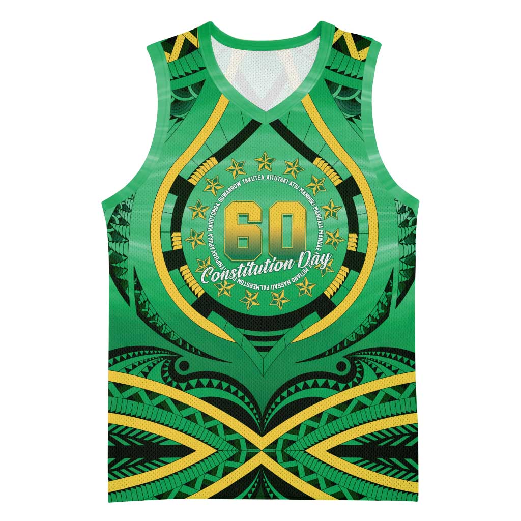 Cook Islands Constitution Day Basketball Jersey 60th Anniversary LT05 Unisex Green - Polynesian Pride
