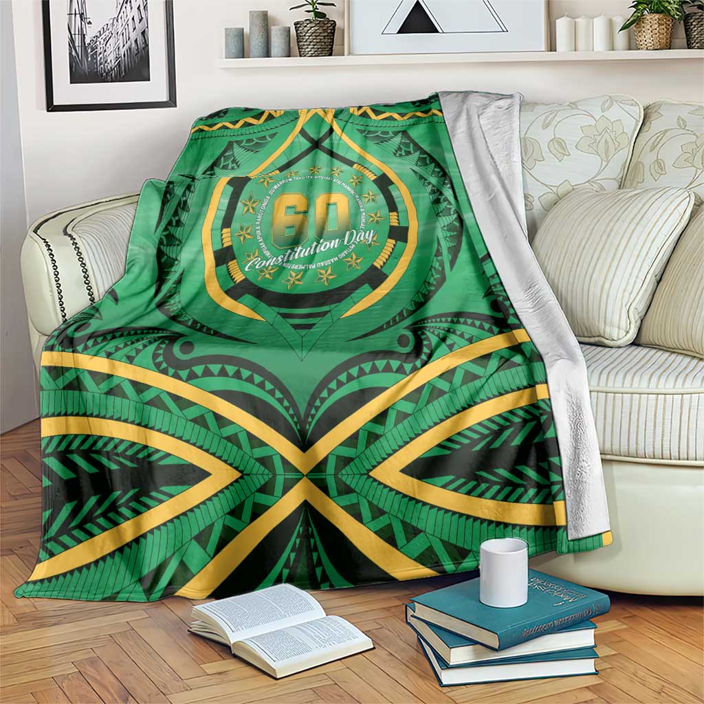 Cook Islands Constitution Day Blanket 60th Anniversary LT05 Green - Polynesian Pride