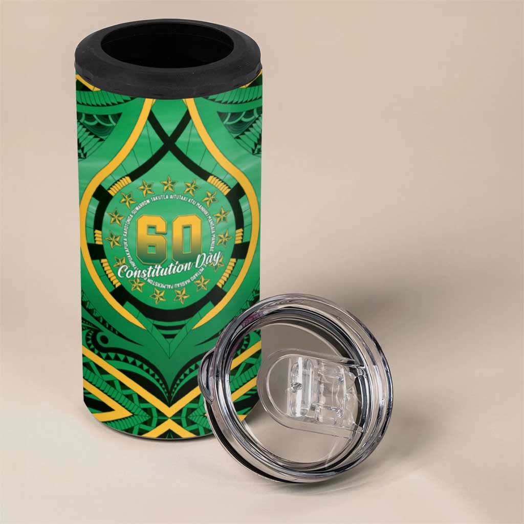 Cook Islands Constitution Day 4 in 1 Can Cooler Tumbler 60th Anniversary LT05 - Polynesian Pride