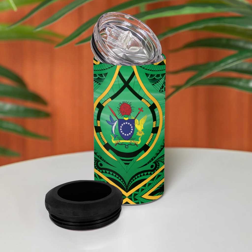 Cook Islands Constitution Day 4 in 1 Can Cooler Tumbler 60th Anniversary LT05 - Polynesian Pride