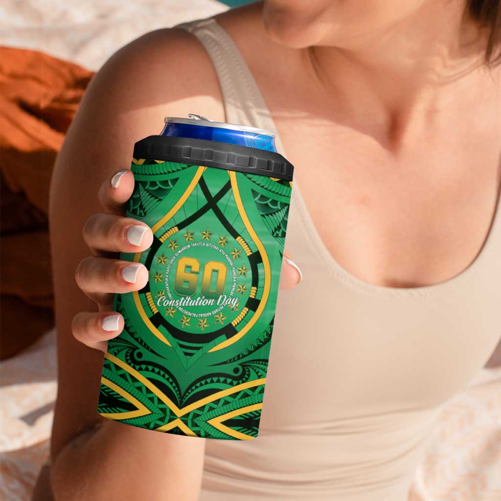 Cook Islands Constitution Day 4 in 1 Can Cooler Tumbler 60th Anniversary LT05 - Polynesian Pride