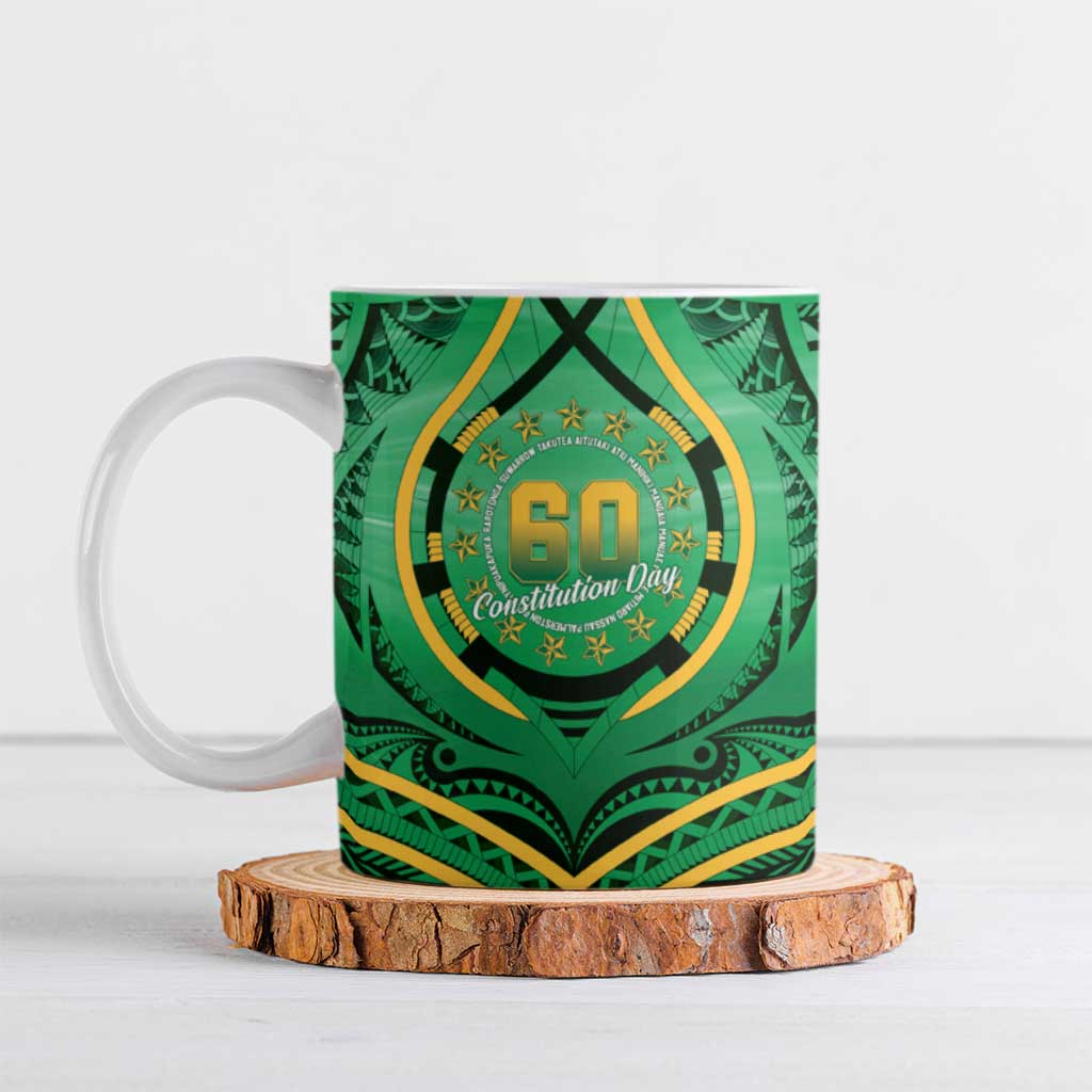 Cook Islands Constitution Day Ceramic Mug 60th Anniversary LT05 Green - Polynesian Pride