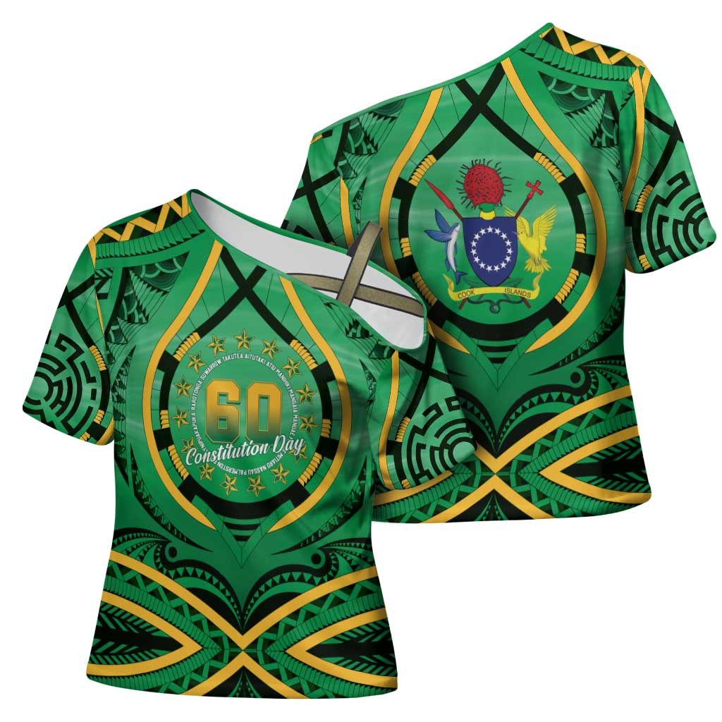 Cook Islands Constitution Day Cross Shoulder Shirt 60th Anniversary LT05 - Polynesian Pride