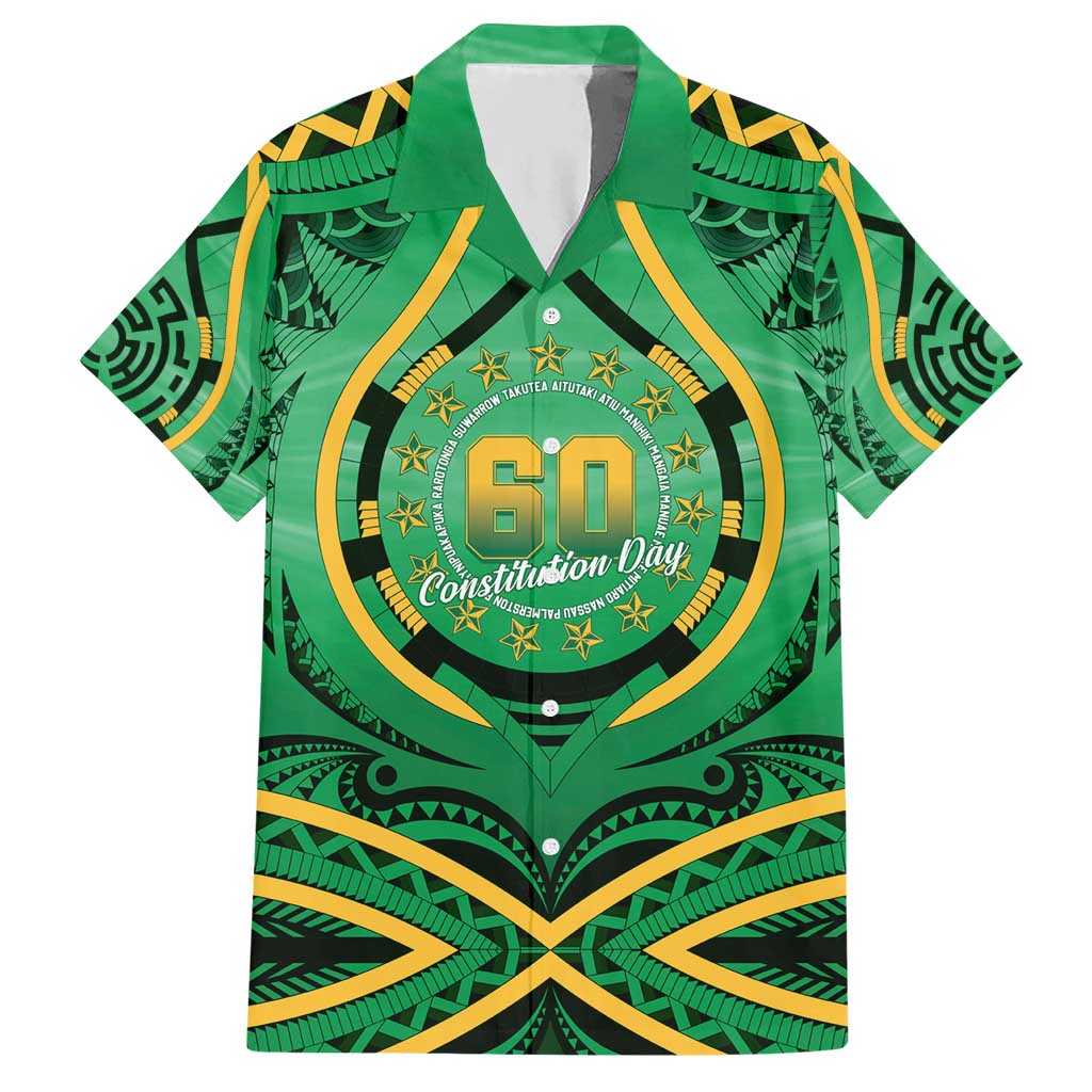 Cook Islands Constitution Day Hawaiian Shirt 60th Anniversary LT05 Green - Polynesian Pride