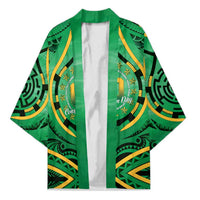 Cook Islands Constitution Day Kimono 60th Anniversary LT05 Unisex Green - Polynesian Pride