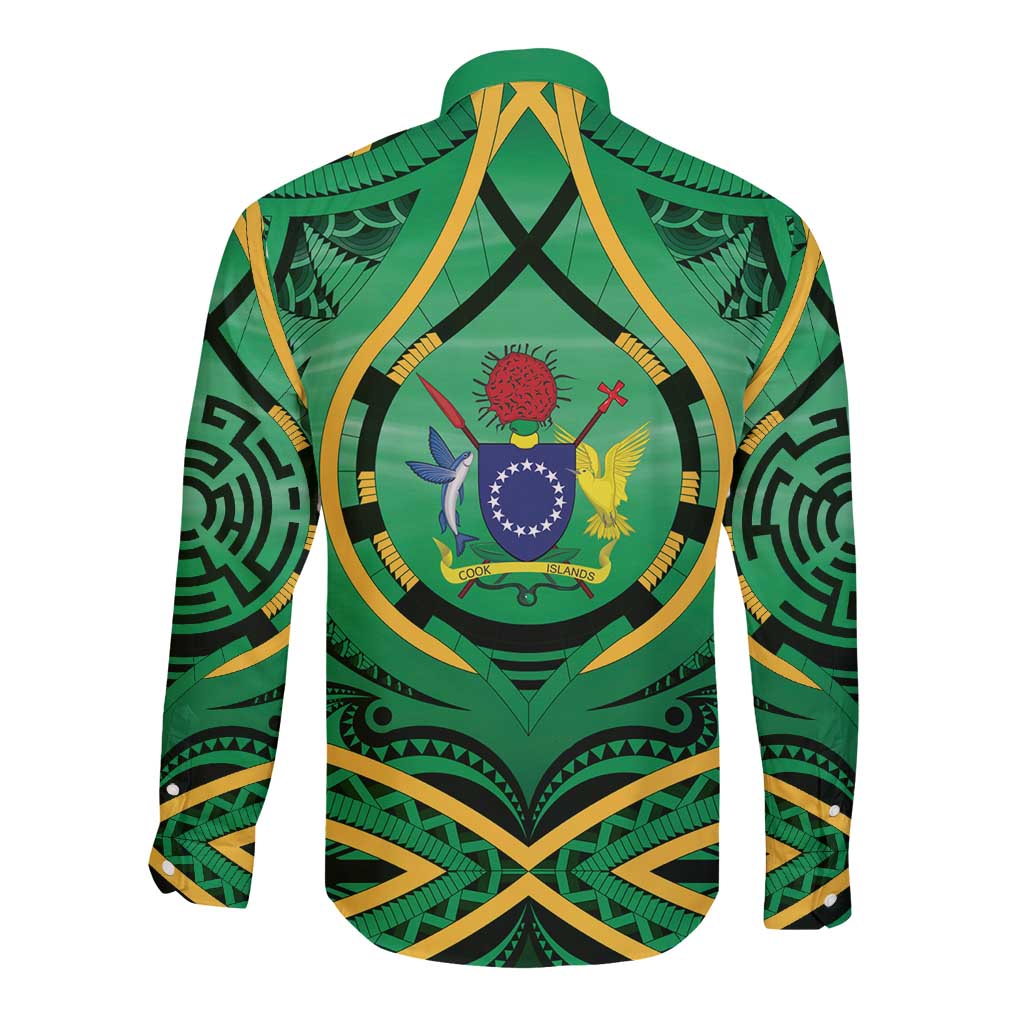 Cook Islands Constitution Day Long Sleeve Button Shirt 60th Anniversary LT05 - Polynesian Pride