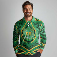 Cook Islands Constitution Day Long Sleeve Polo Shirt 60th Anniversary LT05 - Polynesian Pride