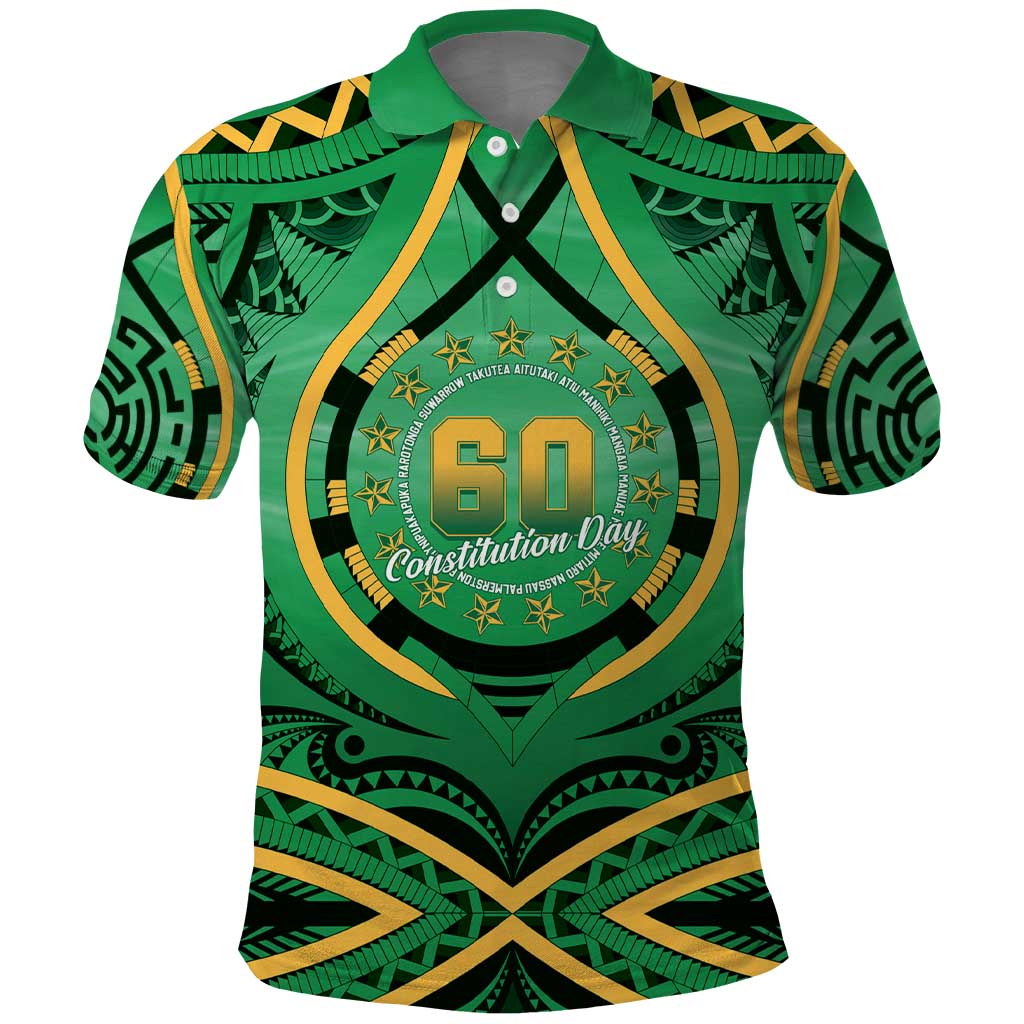Cook Islands Constitution Day Polo Shirt 60th Anniversary LT05 Green - Polynesian Pride