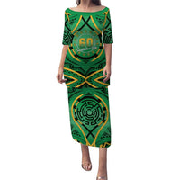 Cook Islands Constitution Day Puletasi 60th Anniversary LT05 Long Dress Green - Polynesian Pride