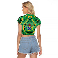Cook Islands Constitution Day Raglan Cropped T Shirt 60th Anniversary LT05 - Polynesian Pride