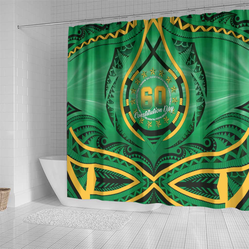 Cook Islands Constitution Day Shower Curtain 60th Anniversary LT05 - Polynesian Pride