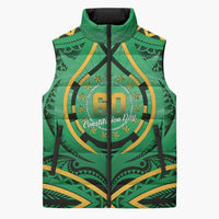 Cook Islands Constitution Day Sleeveless Puffer Jacket 60th Anniversary LT05 Unisex Green - Polynesian Pride