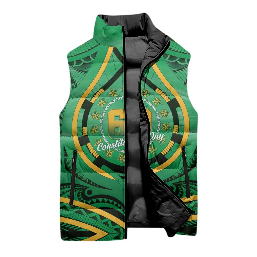 Cook Islands Constitution Day Sleeveless Puffer Jacket 60th Anniversary LT05 - Polynesian Pride