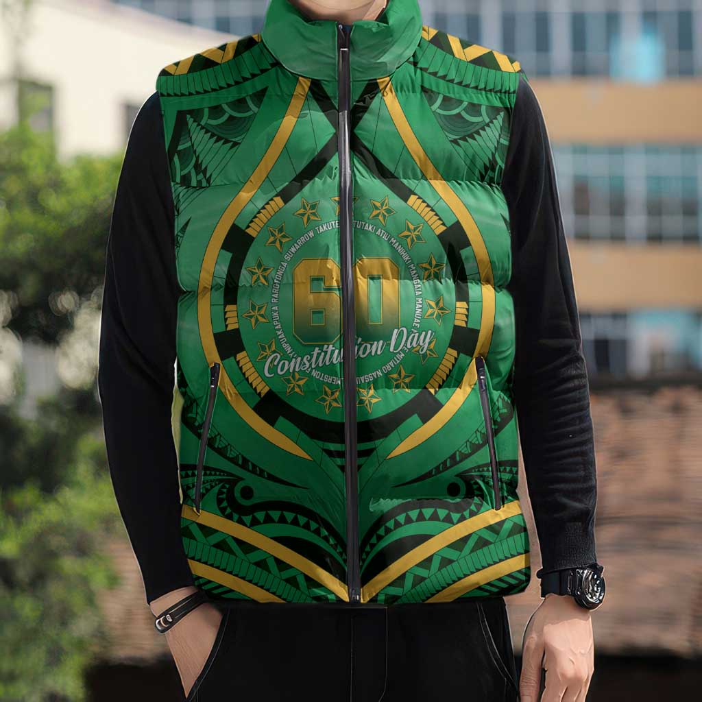 Cook Islands Constitution Day Sleeveless Puffer Jacket 60th Anniversary LT05 - Polynesian Pride