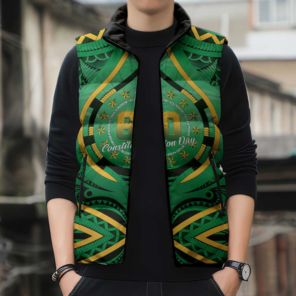Cook Islands Constitution Day Sleeveless Puffer Jacket 60th Anniversary LT05 - Polynesian Pride