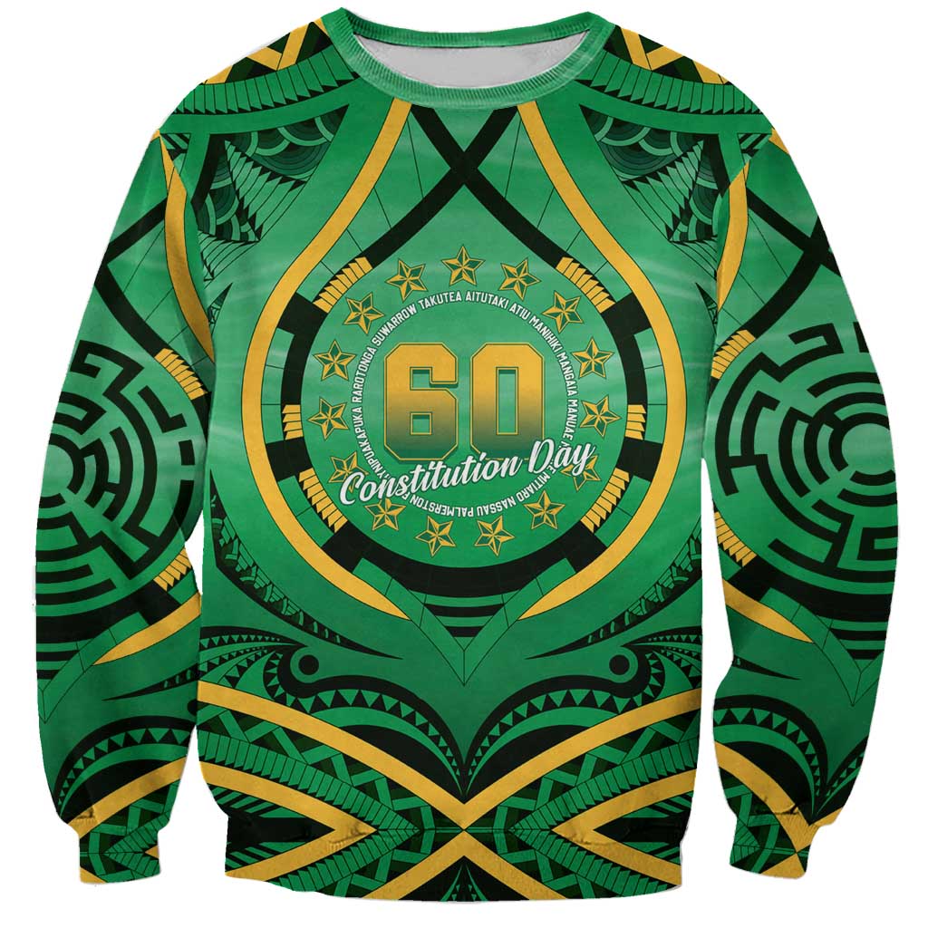 Cook Islands Constitution Day Sweatshirt 60th Anniversary LT05 Unisex Green - Polynesian Pride