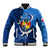 Personalized Tonga Vavau Baseball Jacket Humpback Whale Coat Of Arms With Ngatu Pattern LT05 Unisex Blue - Polynesian Pride