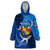 Personalized Tonga Vavau Wearable Blanket Hoodie Humpback Whale Coat Of Arms With Ngatu Pattern LT05 One Size Blue - Polynesian Pride