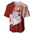 Personalized Tonga Niuas Baseball Jersey White Tailed Tropicbird With Ngatu Pattern LT05 Red - Polynesian Pride